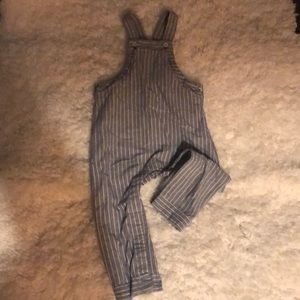 Cute gray and white overalls